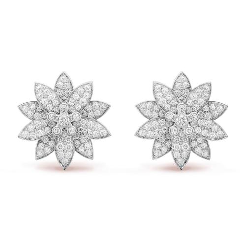 VCA梵克雅宝 22年秋冬 女士 耳环 Lotus耳环,中号款式 VCARO96C00 预定商品1-3周发货