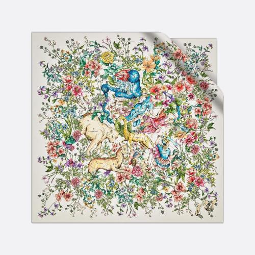  DIOR迪奥 22年秋冬 女士 围巾 Dior 印花方巾 24NCO090I603_C081