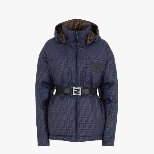  FENDI芬迪 22年秋冬 女士 夹克 蓝色FF高科技布料夹克 FAN08_K8AF1IHG