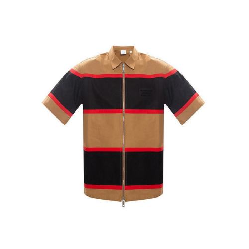  BURBERRY/博柏利 男士棕色棉质短袖衬衫 80367711 PLFSX