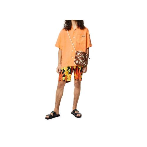  LOEWE罗意威 22年秋冬 男士 短袖衬衫 Bowling shirt in linen H616Y05X38-9130