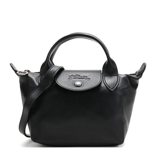 Longchamp/珑骧 LE PLIAGE CUIR系列女士纯色羊皮短柄迷你款单肩包斜挎包手提包饺子包女包 1500757 多色可选