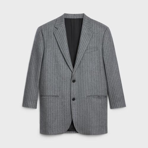  CELINE赛琳思琳 22年秋冬 女士 夹克 TOMBOY条纹山羊绒夹克 2V71K046P.09GX