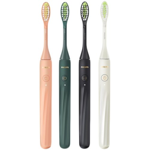 Philips/飞利浦 声波震动电动牙刷成人（充电版+旅行盒）ONE系列 一键洁齿30天续航差旅便携HY1200白色