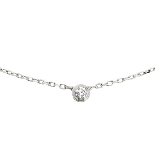 CARTIER/卡地亚 DIAMANTS LéGERS小号18K金白金钻石项链 B7215900