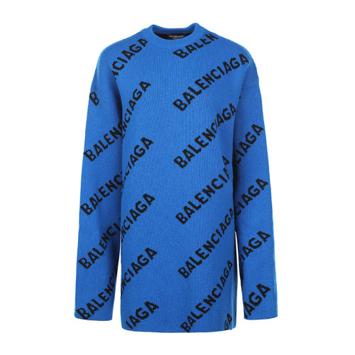 Balenciaga/巴黎世家22春夏字母提花宽松女士针织衫/毛衣657400T1567