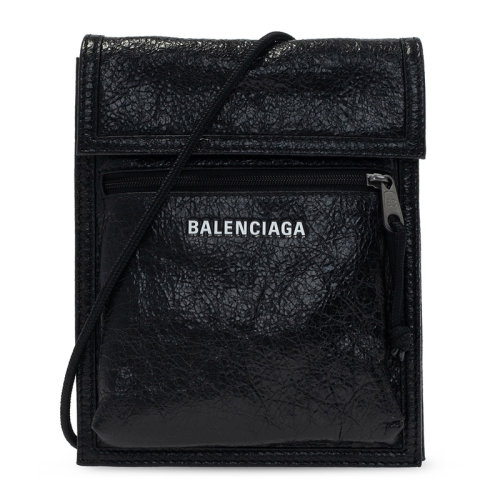 Balenciaga/巴黎世家 男士黑色小牛皮字母徽标印花单肩包斜挎包男包 532298-1WGA5-1000