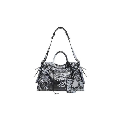  BALENCIAGA巴黎世家 22年秋冬 女士 单肩包 NEO CAGOLE CITY涂鸦手提包 700451210GC1090