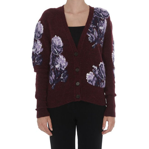 CHLOE/克洛伊  寇依女装 花卉图案 女士酒红色羊毛时尚秋冬针织衫/毛衣 C19AMC26610601