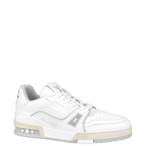 Louis Vuitton/路易威登 22年早春新款 LV TRAINER系列 男士白色粒面小牛皮运动鞋1A9UP1