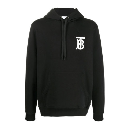 Burberry 博柏利 男装 服饰 黑色连帽棉质TB标识运动休闲 男卫衣 8024604