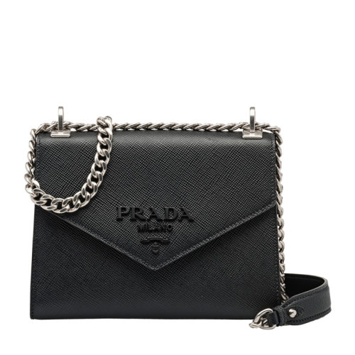 PRADA/普拉达 女士 女包 黑色皮革时尚斜挎包单肩包 $1BD127-2ERX-F0632 HJH613FG