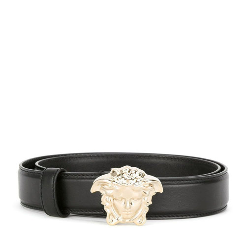 VERSACE/范思哲  女士黑色皮革时尚百搭美杜莎头像装饰板扣式皮带腰带   DCDD442DVT2 D410C  GMH0012CD