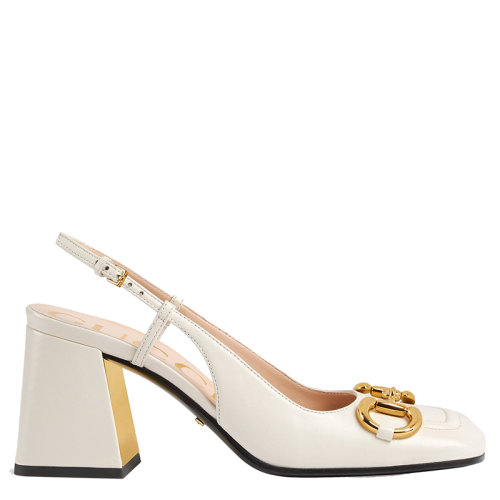GUCCI/古驰 女士白色皮革马衔扣中跟凉鞋643892C9D009022