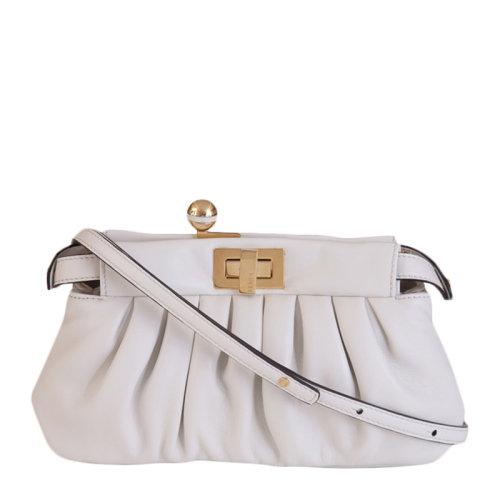 FENDI/芬迪 PEEKABOO POCHETTE系列女士绛红色饰扣开合单肩包斜挎包手拿包女包 8BP118-ADBL-F0YPU