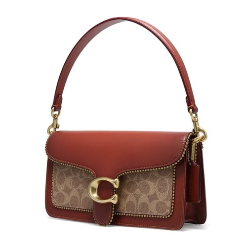 COACH 蔻驰 TABBY系列棕色锈色26号中号涂层帆布配皮手提斜挎包 6793 B4NQ4 女款