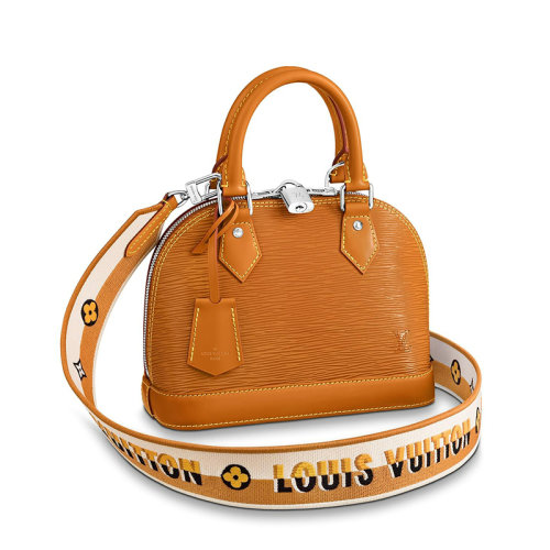 Louis Vuitton/路易威登 22春夏新款ALMA BB系列 女士焦糖棕粒面牛皮革银锁银扣单肩斜跨手提包M57540