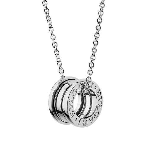 BVLGARI/宝格丽 B.ZERO1系列 18K金白金小圆形吊坠项链 352815