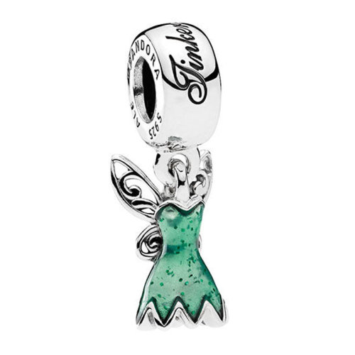 PANDORA/潘多拉  女士绿色春奇妙仙子裙925银吊坠 792138EN93