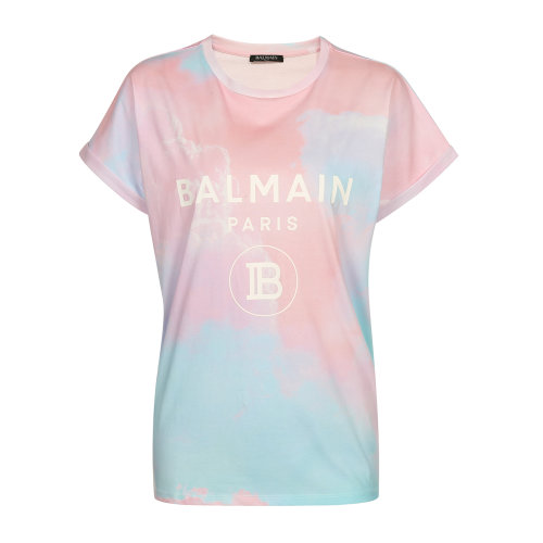 Balmain/巴尔曼 彩色 女士LOGO图案短袖T恤 SF01632I312 20