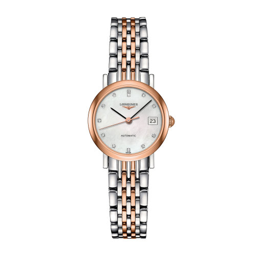 LONGINES/浪琴 博雅系列 精钢表壳/200微米 18K包金玫瑰金 钻石时标 自动机械 女士腕表 L4.309.5.87.7