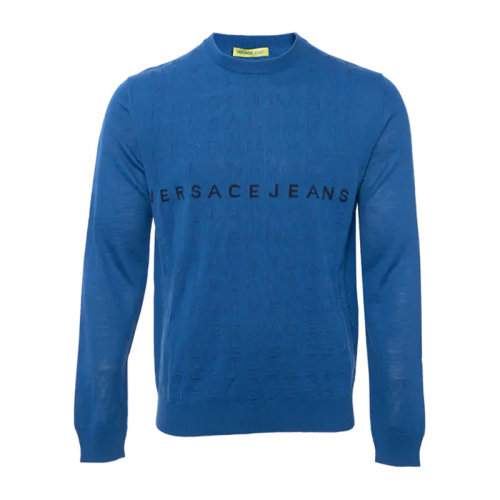VERSACE JEANS/范思哲牛仔 男士纯色织物经典字母徽标印花装饰圆领长袖上衣毛衣套头衫 B5GMA814-6652 多色可选