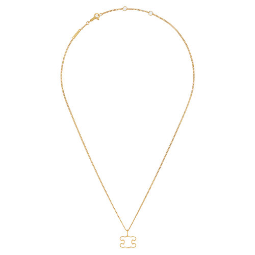 CELINE/赛琳 22新款 TRIOMPHE系列 女士金色黄铜框架龙虾扣项链460GD6BRA.35OR