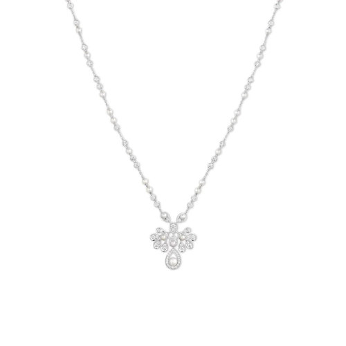 Chaumet/尚美 JOSéPHINEIMPERIAL AIGRETTE系列 女士18k金白金钻石Akoya珍珠项链083253