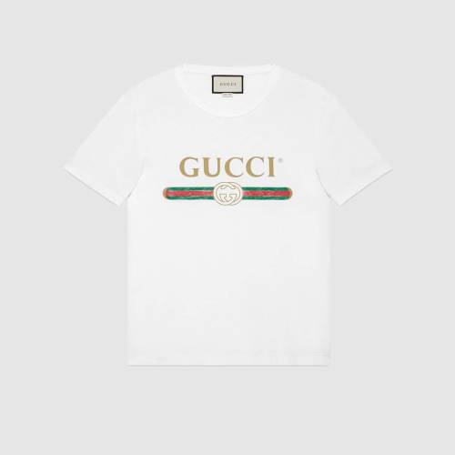 GUCCI/古驰 男士Gucci标识印花超大造型T恤 白色 440103 X3F05 9045