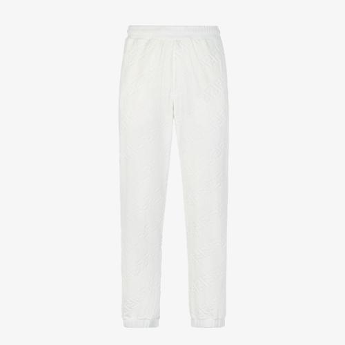  FENDI芬迪 22年秋冬 男士 休闲裤 白色雪尼尔长裤 FB0496AKDOF0AU5