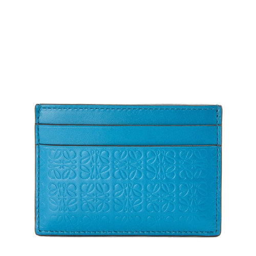 LOEWE/罗意威 Repeat系列 女士泻湖蓝色徽标压花小牛皮卡包0010641942