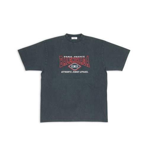Balenciaga/巴黎世家 22年秋冬新款 女士黑色纯棉B Authentic艺术画刺绣短袖T恤641655TMVA91000