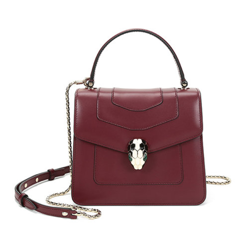 BVLGARI/宝格丽 女士SERPENTI FOREVER系列牛皮蛇头扣手提单肩斜挎包 282264