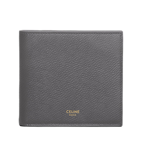 CELINE/赛琳 经典款 男士灰色粒面小牛皮双折短款轻薄型钱包10B653BEN.10DC