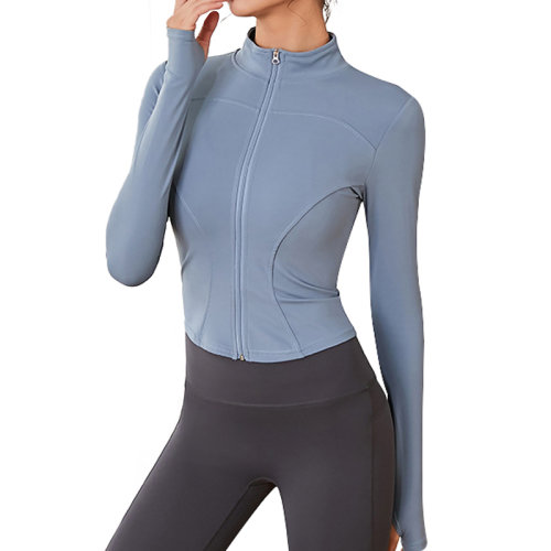 GeleiStory/GeleiStory 瑜伽服秋冬立领长袖女健身服运动拉链外套袖口开孔健身房吸汗女装＞女士外套＞女士夹克