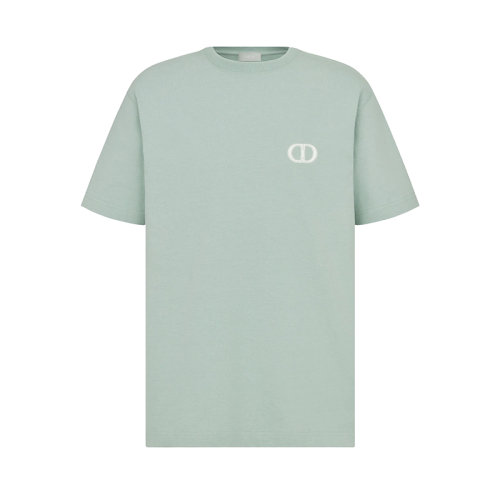 DIOR/迪奥 22年早春新款 男士绿色纯棉白色CD图标刺绣宽松版型短袖T恤943J605A0554_C670