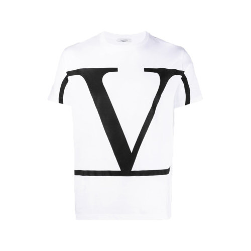 Valentino/华伦天奴  男装 春夏 时尚简约 圆领 男士白色棉质短袖T恤 TV3MG02T5F6A01  TV3MG02T5F6