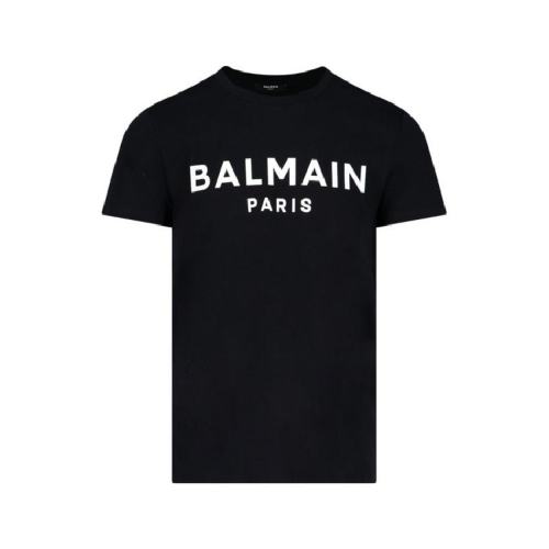 BALMAIN/宝曼 男士黑色棉质短袖T恤 XH1EF000 BB23 EAB PLFSX