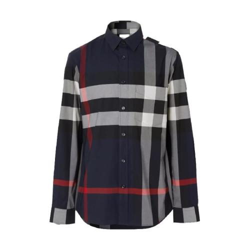  BURBERRY 22年秋冬 男士 格纹弹力棉府绸衬衫 80181111