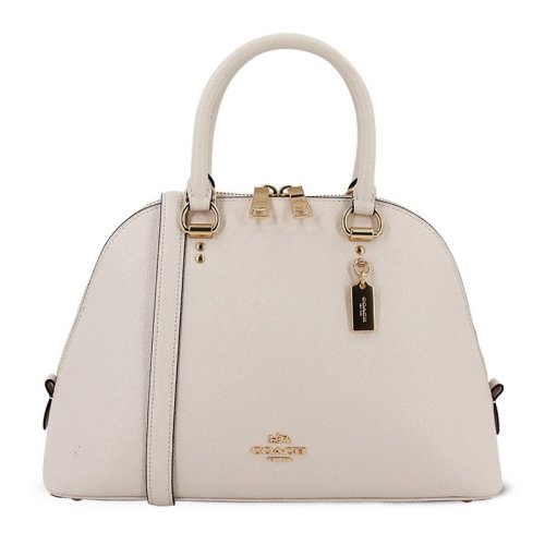 COACH 蔻驰  女士大号手提单肩斜挎贝壳包白色皮质 2553 IMCHK