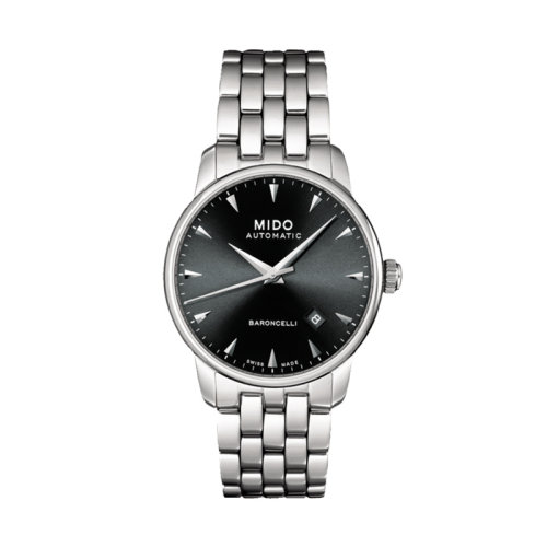 mido/美度 贝伦赛丽系列自动机械男士钢带黑色表盘腕表38.00毫米 M8600.4.18.1