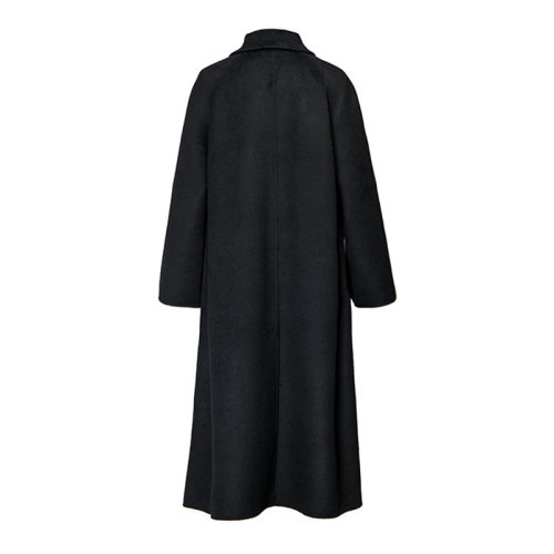 GeleiStory/GeleiStory复古系列羊毛水波纹双面呢女士大衣女加长款宽松版（尺码偏大，建议购买小一码）