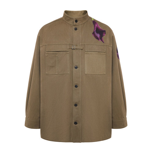 Valentino/华伦天奴 橄榄绿 男士花卉印花口袋饰外套 UV0CII006RS70V 20年秋冬