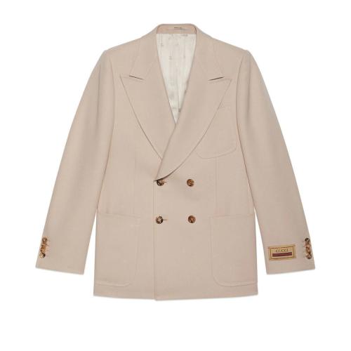  GUCCI古驰 22年秋冬 男士 饰标签顺滑粗斜纹布夹克 679467 Z798C 2375