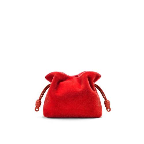  LOEWE罗意威 22年秋冬 女士 手拿包 Flamenco clutch in mohair and calfskin A643FC1X03-7120