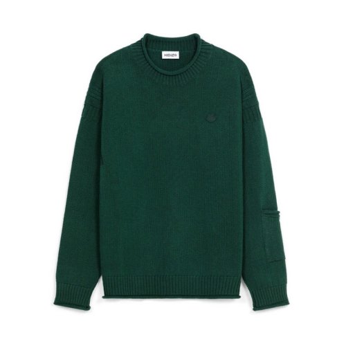  KENZO/高田贤三 男士绿色羊毛针织衫/毛衣 FB65PU6303TB 53 PLFSX