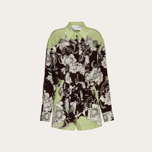  VALENTINO华伦天奴 22年秋冬 女士 连衣裙 COMBINAISON EN CREPE DE CHINE a IMPRIMé STREET