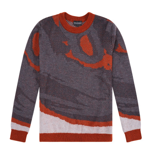 Emporio Armani 男士 迷彩花纹拼色针织衫 6H1MV4-1M04Z-F424