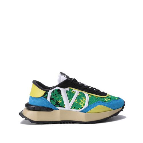 Valentino/华伦天奴 【22春夏新款】 男士织物配皮Lacerunner蕾丝网眼系带休闲运动鞋 XY2S0F28 ZUX