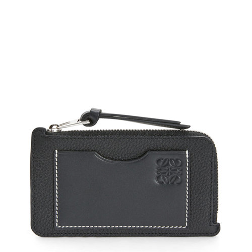 LOEWE/罗意威 21新款 女士黑色粒面小牛皮徽标拉链卡包零钱包0010526200